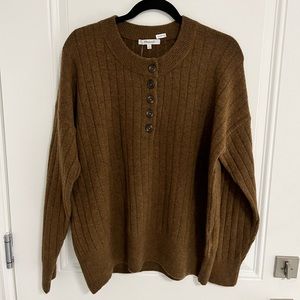 Madewell Women’s Merino Wool Alpaca Blended Half Buttoned Sweater - XL